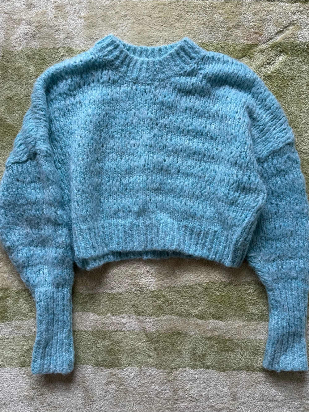 Wilfred Light Blue Cropped Crewneck Sweater